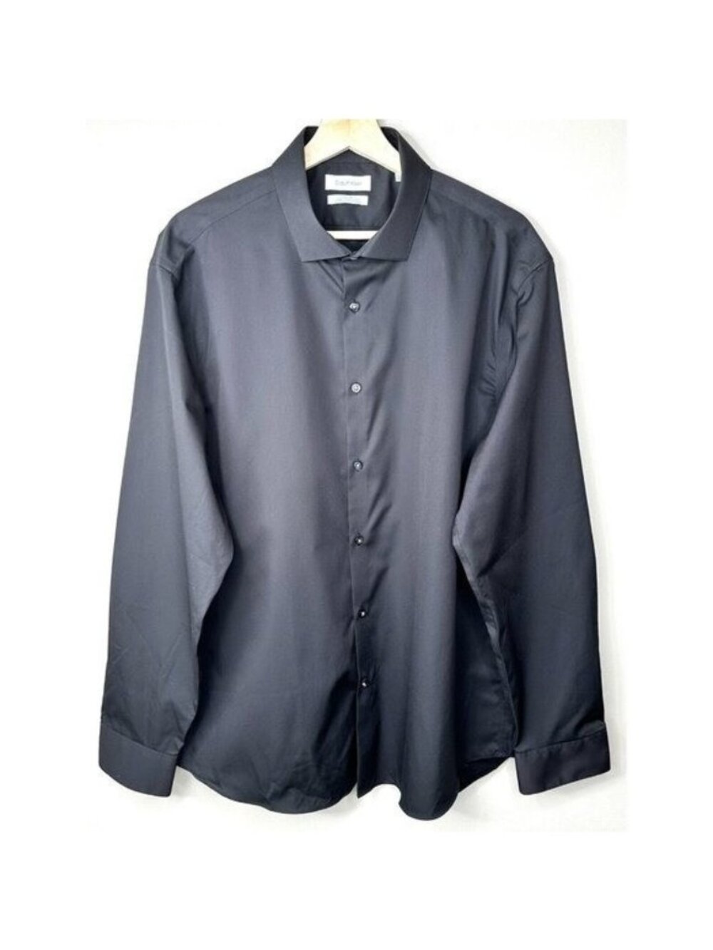 Calvin Klein Extreme Slim Fit  Dress Shirt Mens 17.5 34/35 Black Non Iron Career